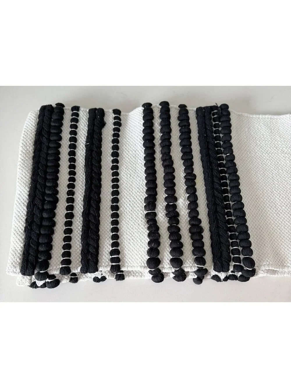 Thyme & Table Woven Dusk Handwoven Black Table Runner 72
